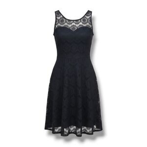 Charlotte Russe Women’s Black Lace Lined Sleeveless A-Line Dress – Size Small